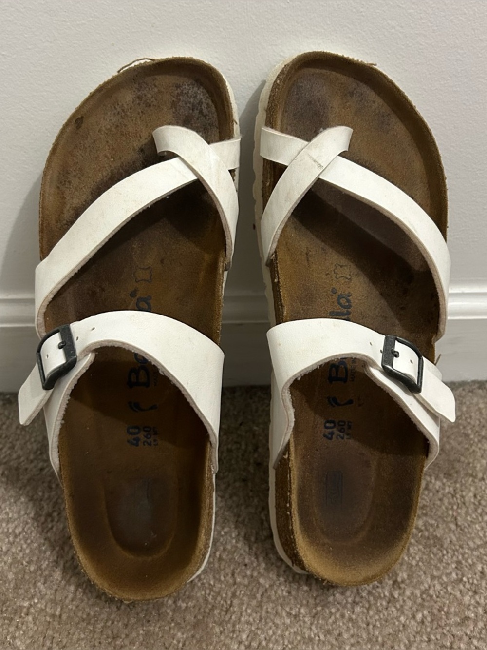 Betula by Birkenstock Mia Sandals Women’s Size 40 White Crisscross Straps